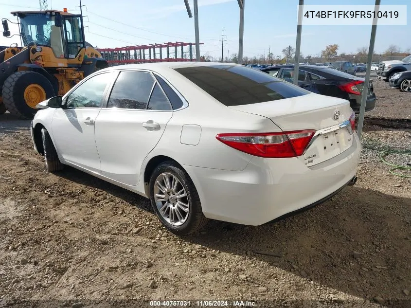 2015 Toyota Camry Le VIN: 4T4BF1FK9FR510419 Lot: 40757031