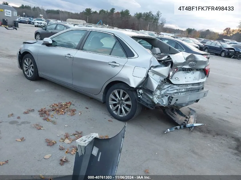 2015 Toyota Camry Xle VIN: 4T4BF1FK7FR498433 Lot: 40761303