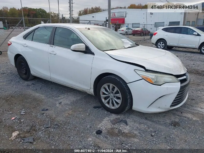 4T4BF1FK3FR494394 2015 Toyota Camry Le