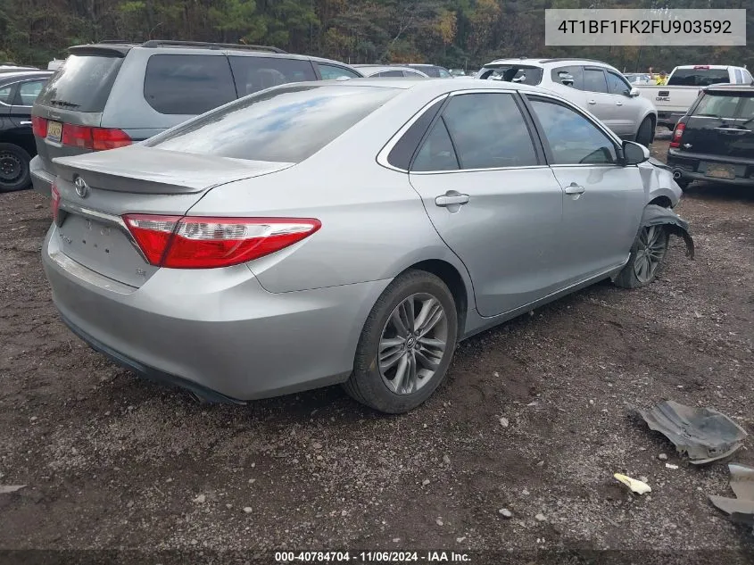 2015 Toyota Camry Se VIN: 4T1BF1FK2FU903592 Lot: 40784704