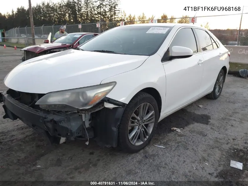 2015 Toyota Camry Se VIN: 4T1BF1FK6FU968168 Lot: 40791631