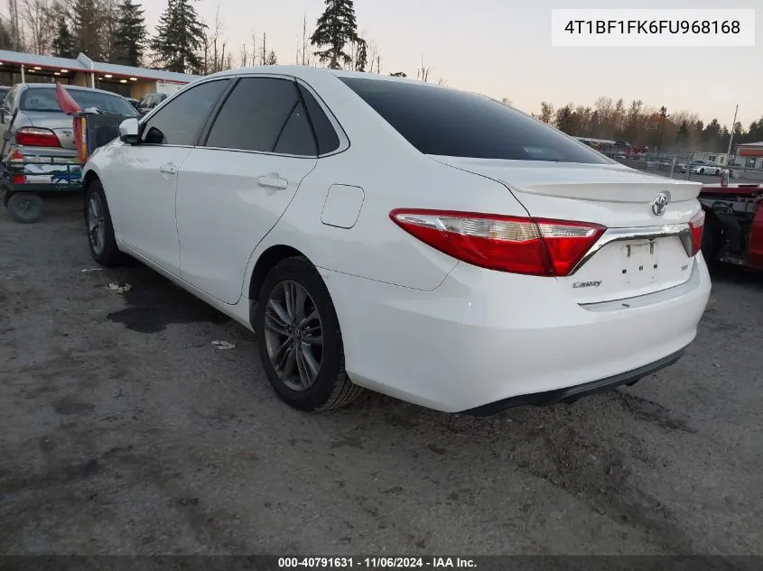 2015 Toyota Camry Se VIN: 4T1BF1FK6FU968168 Lot: 40791631