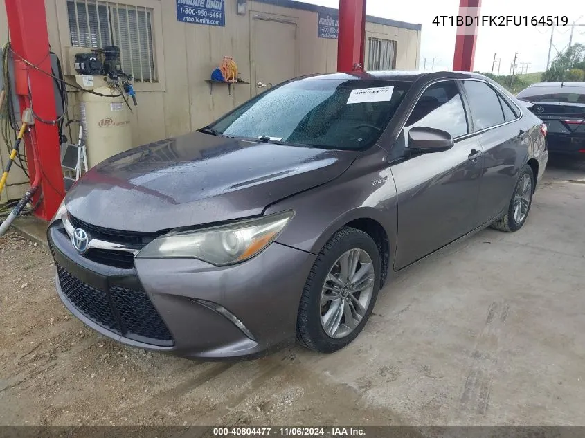 2015 Toyota Camry Hybrid Se VIN: 4T1BD1FK2FU164519 Lot: 40804477