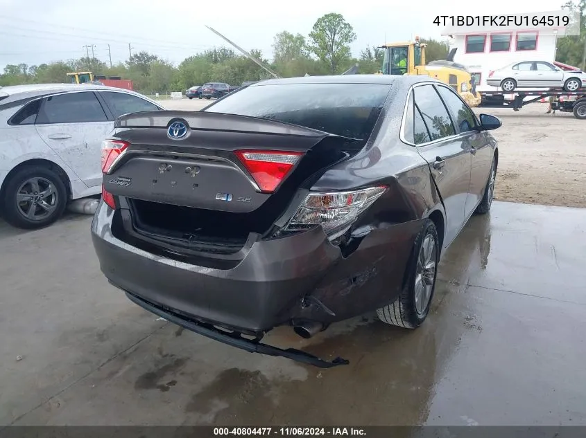 2015 Toyota Camry Hybrid Se VIN: 4T1BD1FK2FU164519 Lot: 40804477