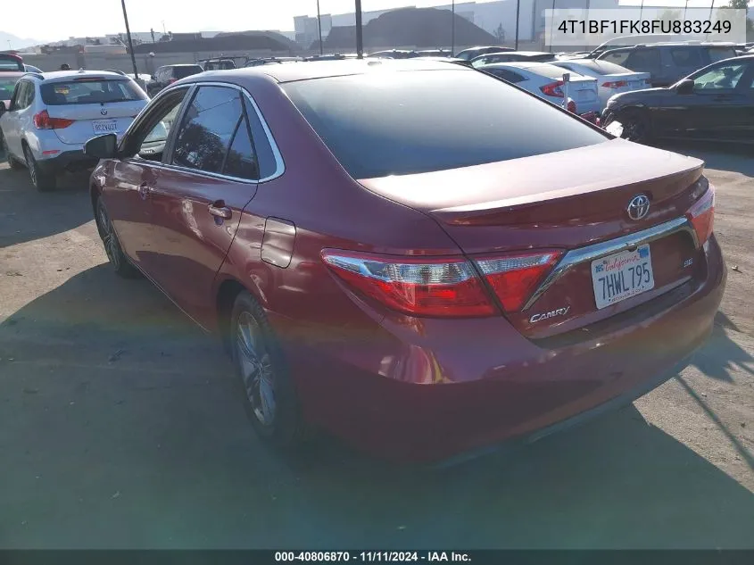 2015 Toyota Camry Se VIN: 4T1BF1FK8FU883249 Lot: 40806870