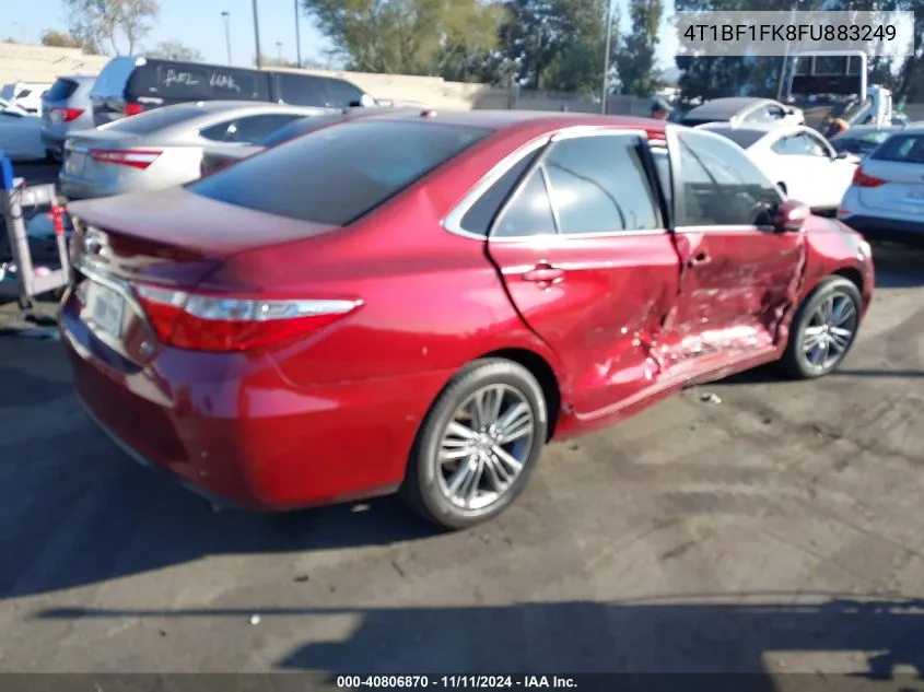 2015 Toyota Camry Se VIN: 4T1BF1FK8FU883249 Lot: 40806870