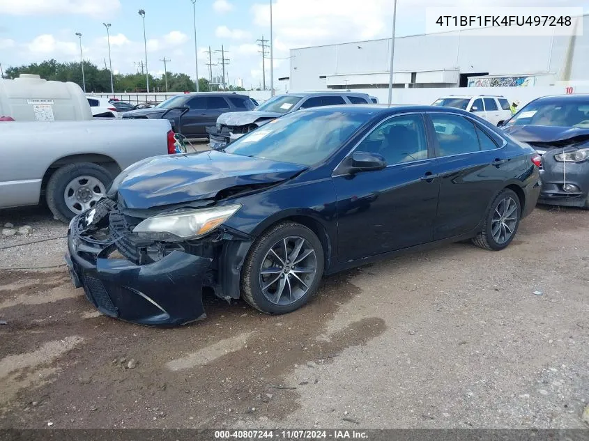 2015 Toyota Camry Xse VIN: 4T1BF1FK4FU497248 Lot: 40807244