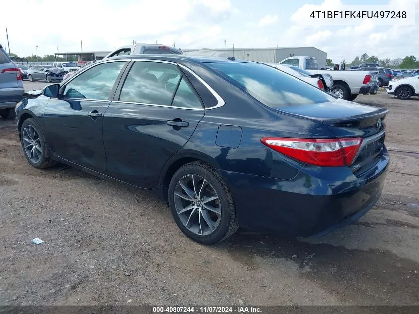 2015 Toyota Camry Xse VIN: 4T1BF1FK4FU497248 Lot: 40807244