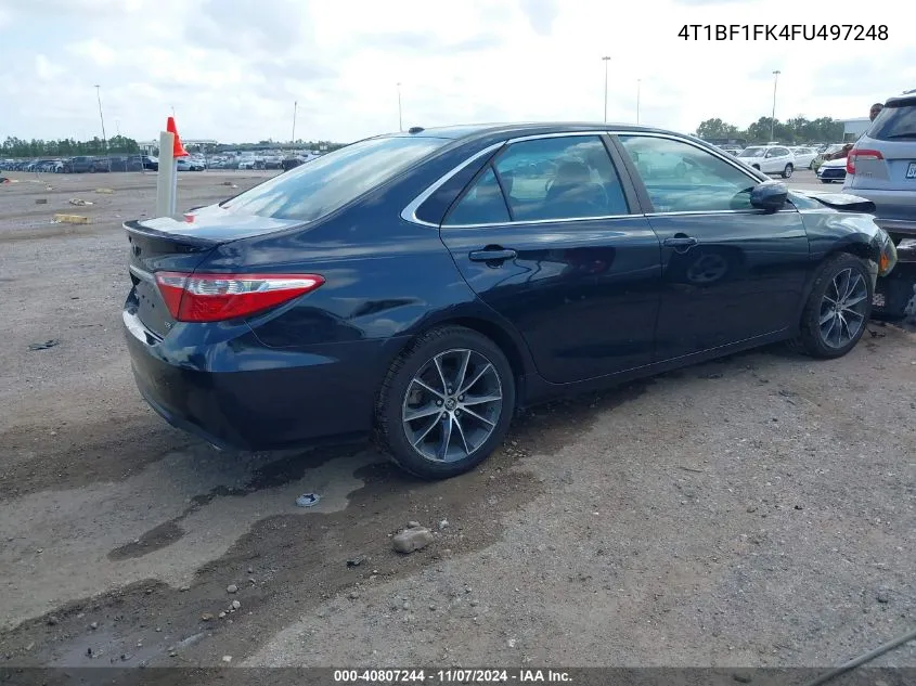 2015 Toyota Camry Xse VIN: 4T1BF1FK4FU497248 Lot: 40807244