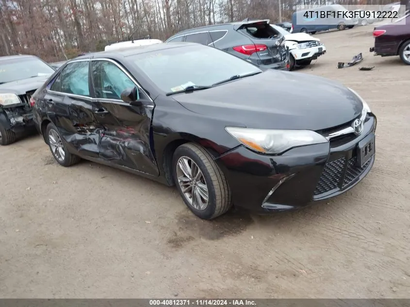 2015 Toyota Camry Se VIN: 4T1BF1FK3FU912222 Lot: 40812371