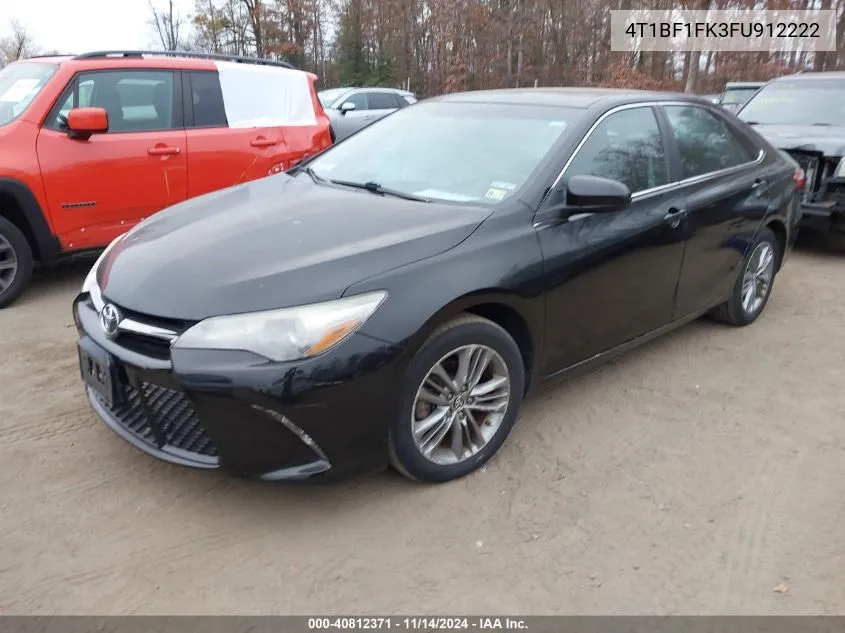 2015 Toyota Camry Se VIN: 4T1BF1FK3FU912222 Lot: 40812371