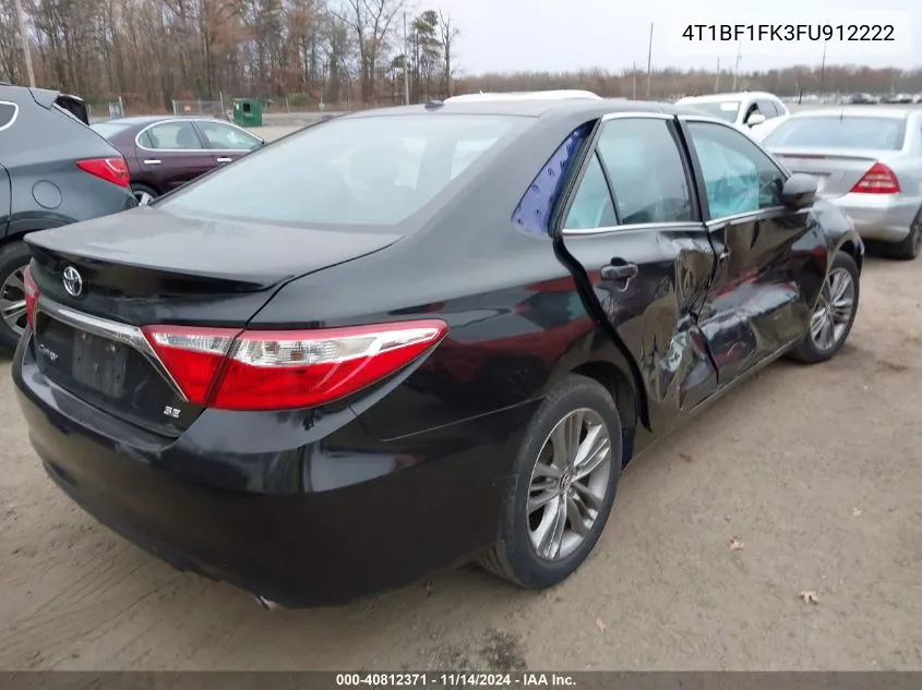 2015 Toyota Camry Se VIN: 4T1BF1FK3FU912222 Lot: 40812371