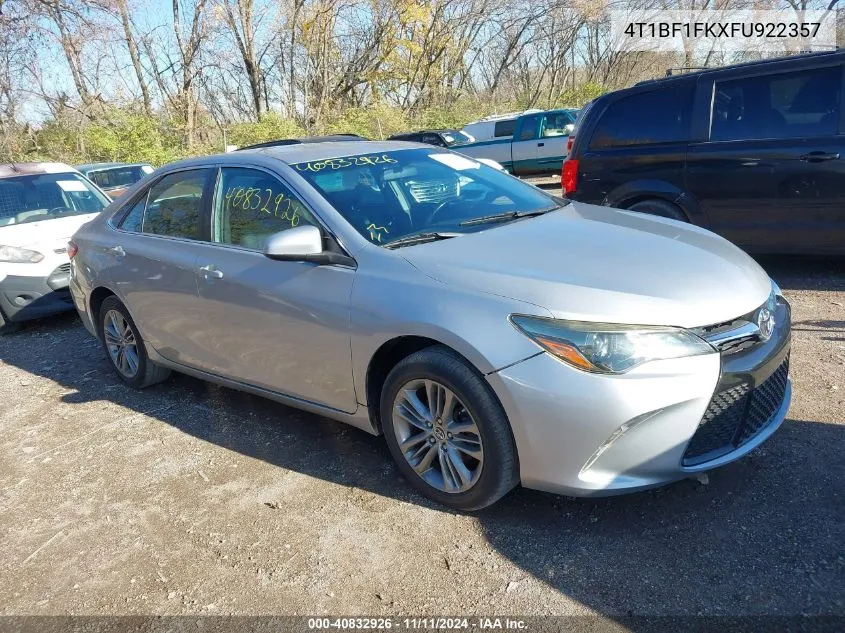 2015 Toyota Camry Le/Xle/Se/Xse VIN: 4T1BF1FKXFU922357 Lot: 40832926