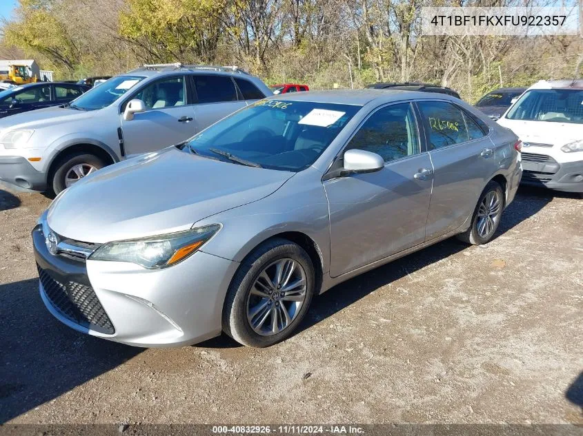 2015 Toyota Camry Le/Xle/Se/Xse VIN: 4T1BF1FKXFU922357 Lot: 40832926