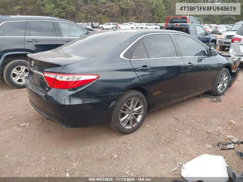 2015 Toyota Camry Se VIN: 4T1BF1FK8FU945619 Lot: 40833624