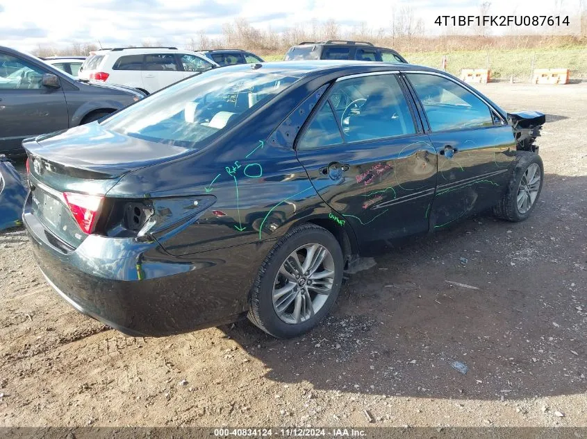 2015 Toyota Camry Se VIN: 4T1BF1FK2FU087614 Lot: 40834124