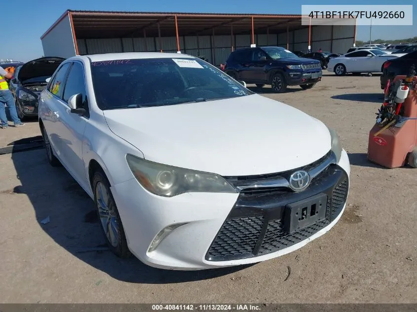 2015 Toyota Camry Se VIN: 4T1BF1FK7FU492660 Lot: 40841142