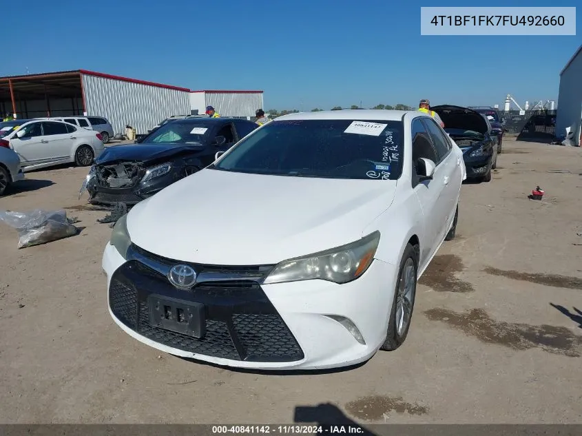 2015 Toyota Camry Se VIN: 4T1BF1FK7FU492660 Lot: 40841142