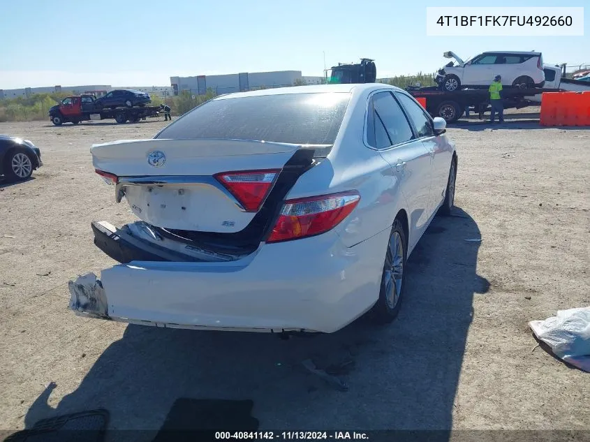 2015 Toyota Camry Se VIN: 4T1BF1FK7FU492660 Lot: 40841142