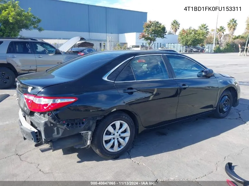 2015 Toyota Camry Hybrid Le VIN: 4T1BD1FK0FU153311 Lot: 40847865