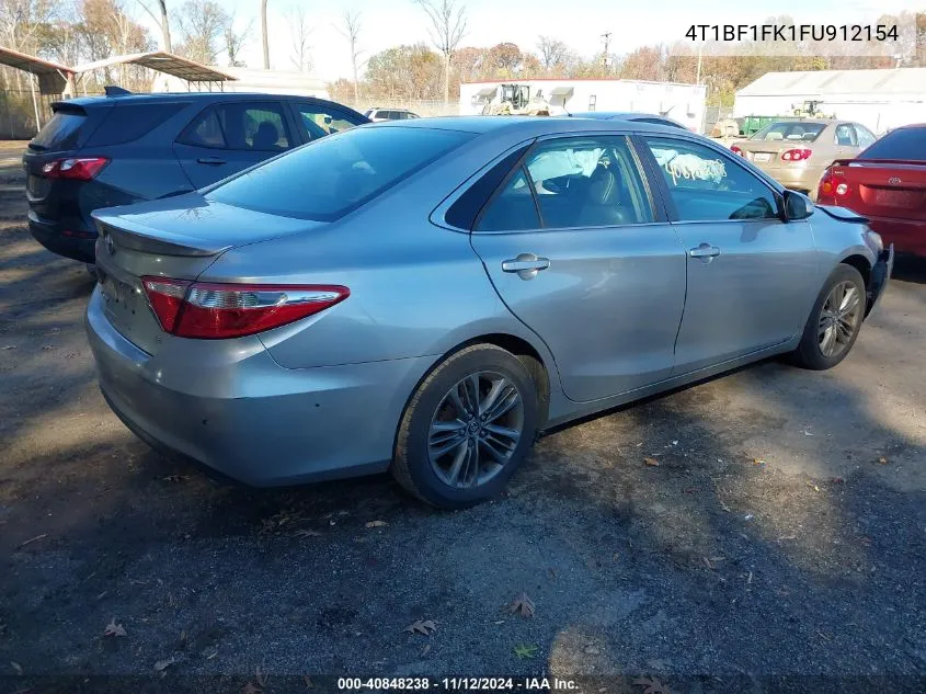 2015 Toyota Camry Se VIN: 4T1BF1FK1FU912154 Lot: 40848238