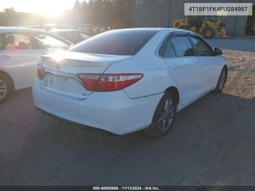 2015 Toyota Camry Se VIN: 4T1BF1FK4FU084987 Lot: 40850656