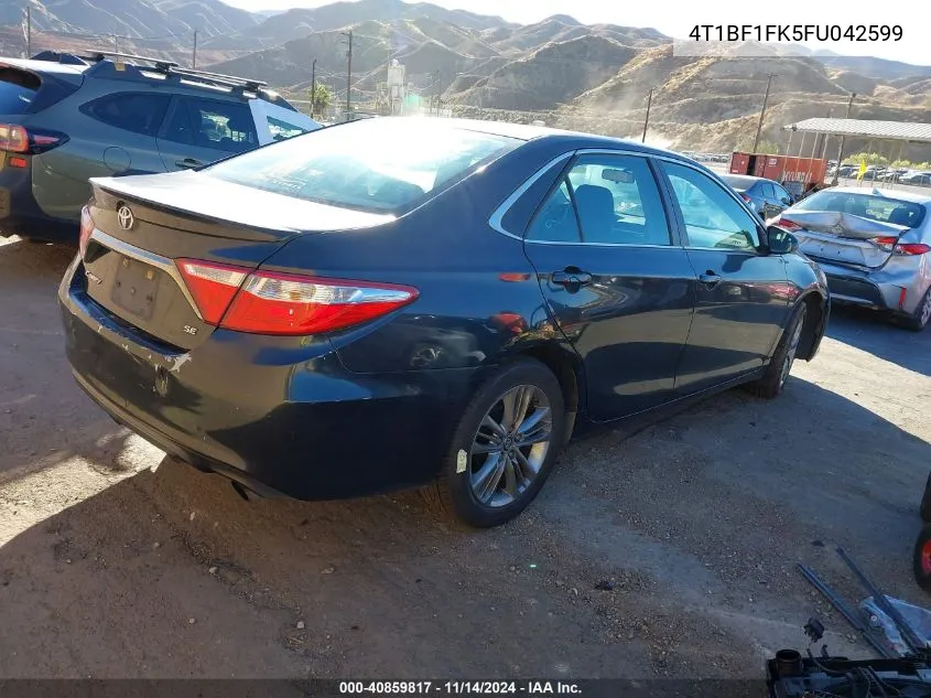 2015 Toyota Camry Se VIN: 4T1BF1FK5FU042599 Lot: 40859817