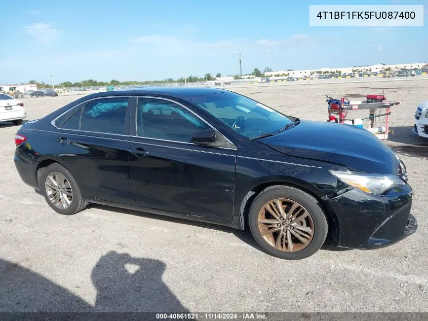 2015 Toyota Camry Se VIN: 4T1BF1FK5FU087400 Lot: 40861521