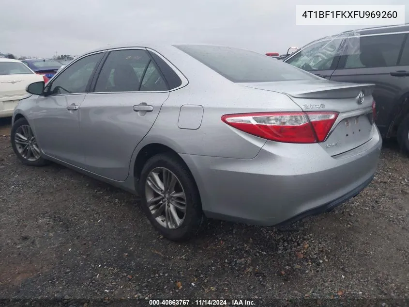 2015 Toyota Camry Se VIN: 4T1BF1FKXFU969260 Lot: 40863767