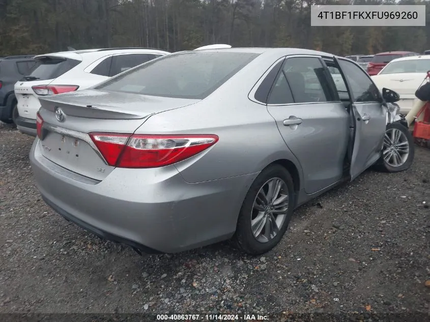 2015 Toyota Camry Se VIN: 4T1BF1FKXFU969260 Lot: 40863767