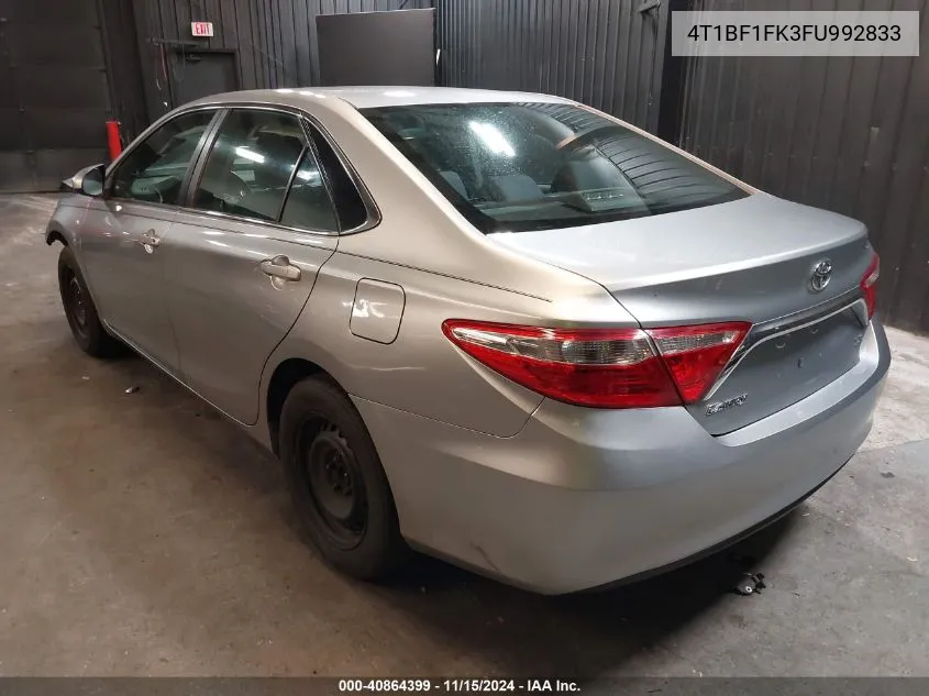 2015 Toyota Camry Le VIN: 4T1BF1FK3FU992833 Lot: 40864399