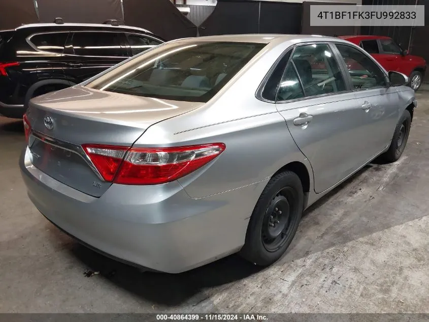 2015 Toyota Camry Le VIN: 4T1BF1FK3FU992833 Lot: 40864399