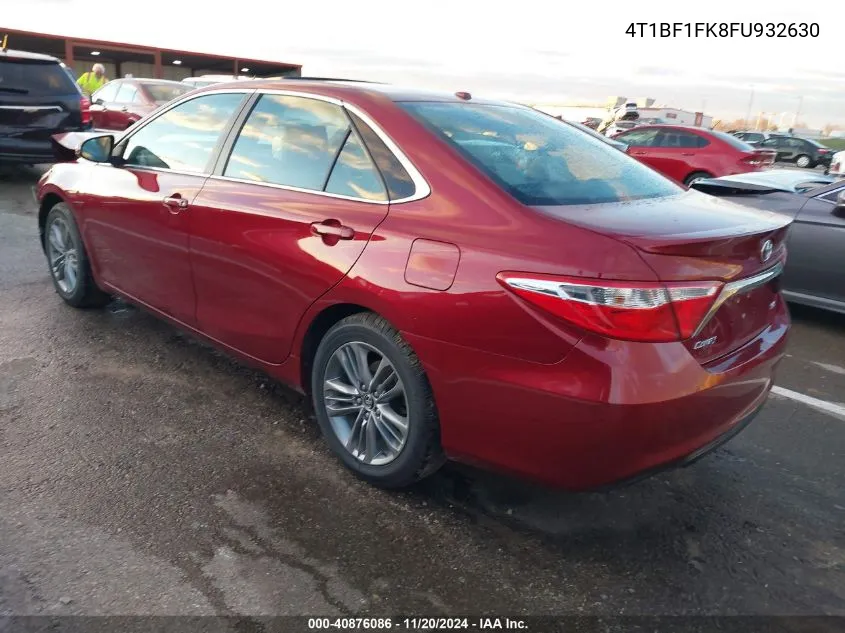 2015 Toyota Camry Se VIN: 4T1BF1FK8FU932630 Lot: 40876086