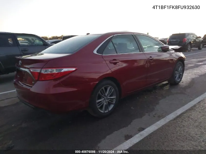 2015 Toyota Camry Se VIN: 4T1BF1FK8FU932630 Lot: 40876086