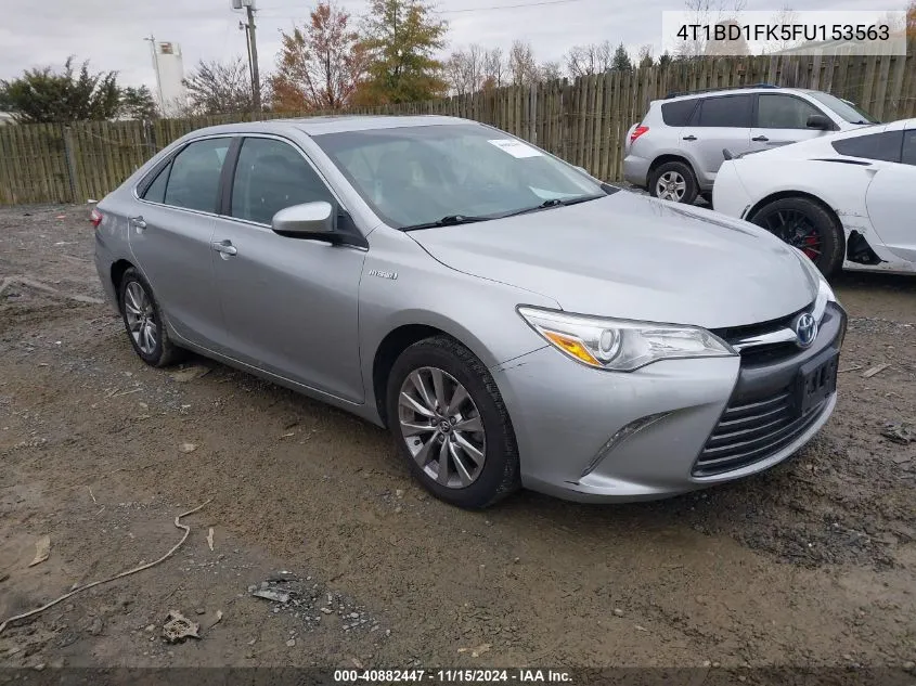 2015 Toyota Camry Hybrid Xle VIN: 4T1BD1FK5FU153563 Lot: 40882447