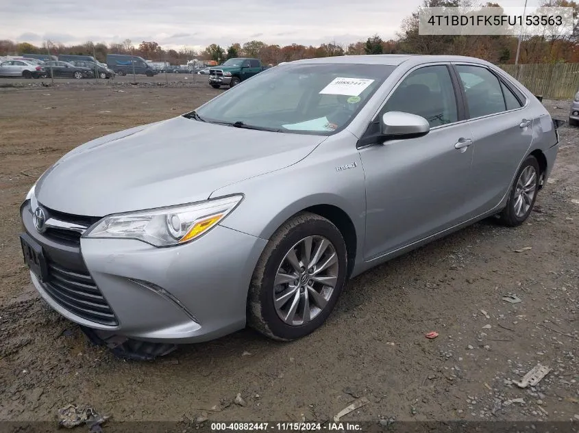 2015 Toyota Camry Hybrid Xle VIN: 4T1BD1FK5FU153563 Lot: 40882447