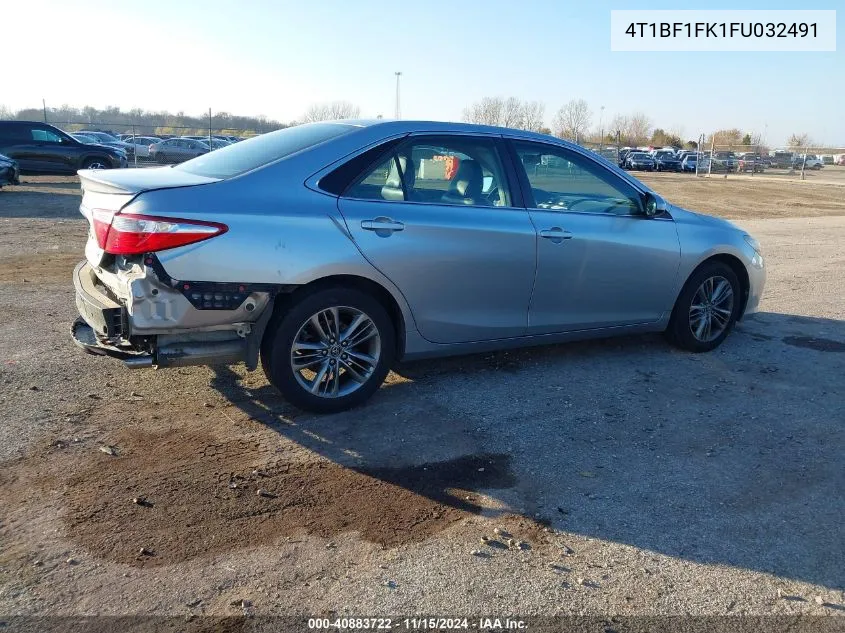 2015 Toyota Camry Se VIN: 4T1BF1FK1FU032491 Lot: 40883722