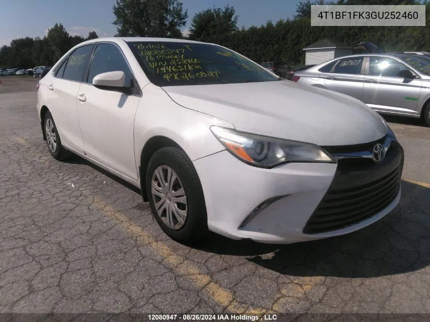 2016 Toyota Camry Le/Xle/Se/Xse VIN: 4T1BF1FK3GU252460 Lot: 12080947