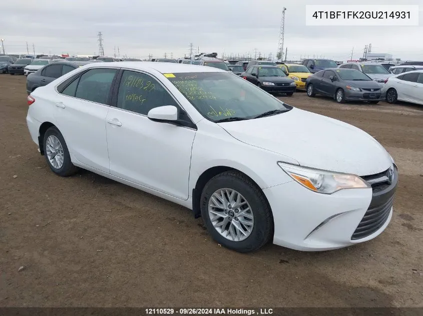 2016 Toyota Camry Le/Xle/Se/Xse VIN: 4T1BF1FK2GU214931 Lot: 12110529