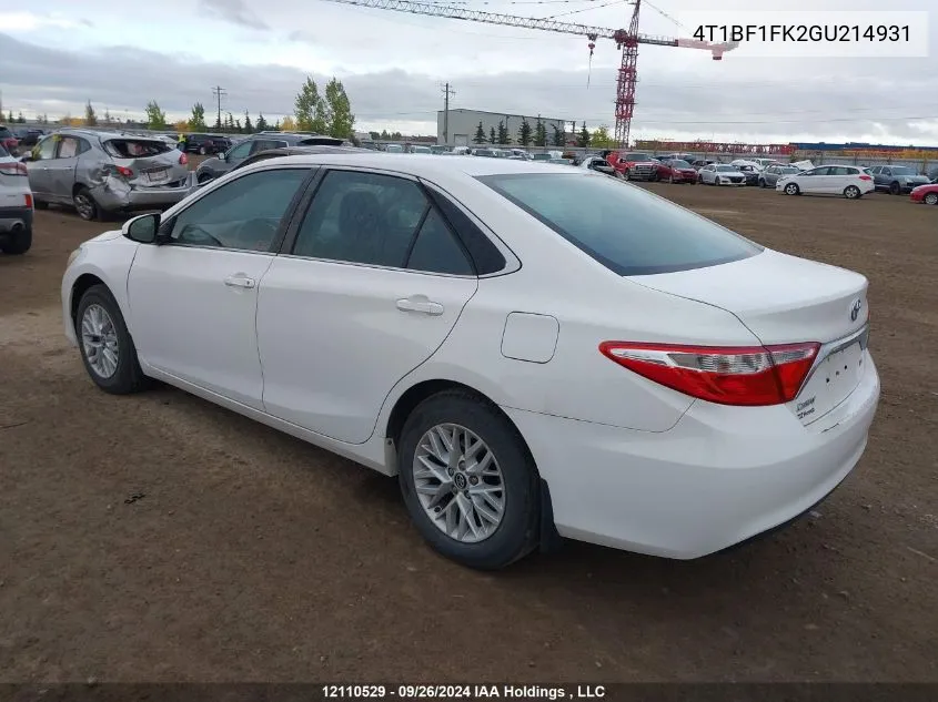 2016 Toyota Camry Le/Xle/Se/Xse VIN: 4T1BF1FK2GU214931 Lot: 12110529