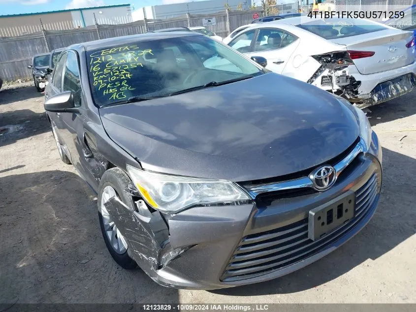 2016 Toyota Camry Le/Xle/Se/Xse VIN: 4T1BF1FK5GU571259 Lot: 12123829