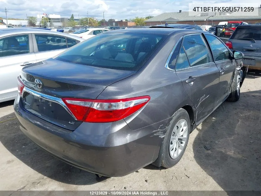 2016 Toyota Camry Le/Xle/Se/Xse VIN: 4T1BF1FK5GU571259 Lot: 12123829