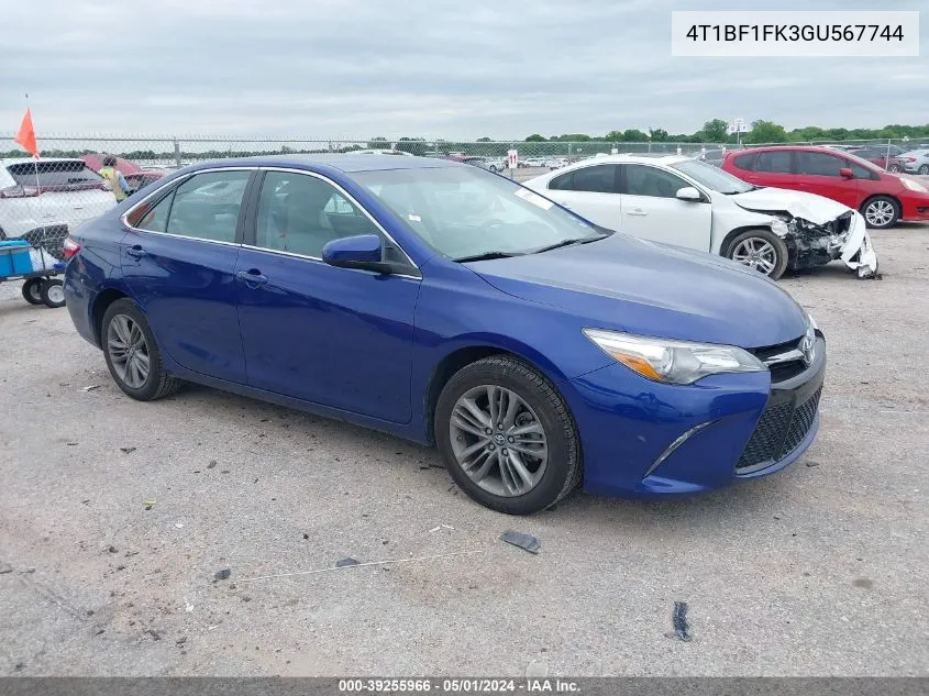 4T1BF1FK3GU567744 2016 Toyota Camry Se