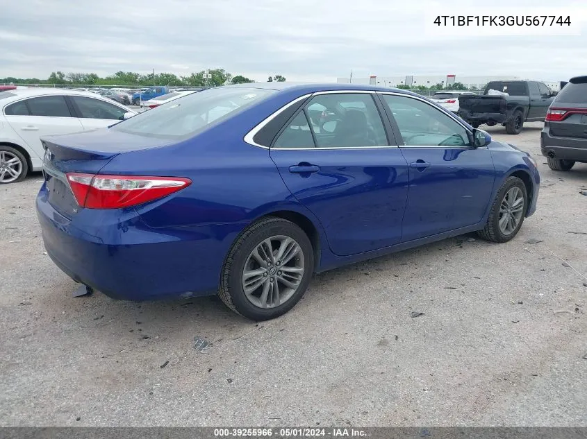 4T1BF1FK3GU567744 2016 Toyota Camry Se