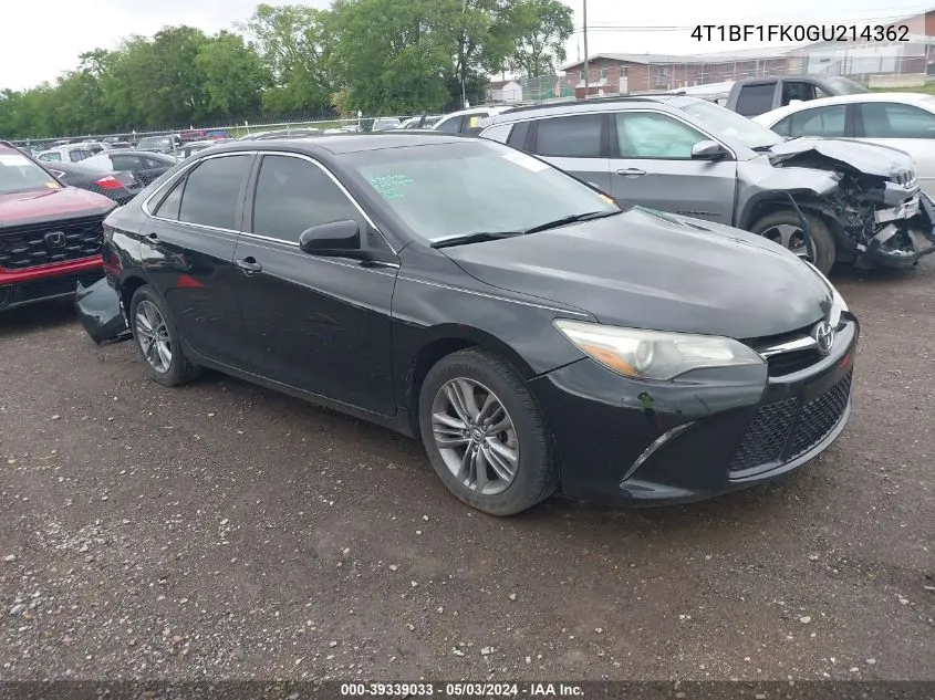 4T1BF1FK0GU214362 2016 Toyota Camry Se