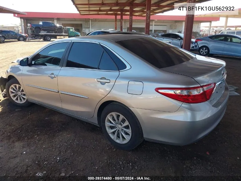 2016 Toyota Camry Le VIN: 4T1BF1FK1GU562932 Lot: 39374480