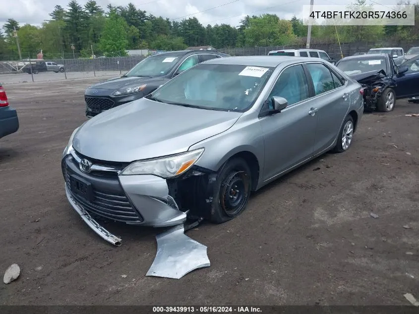 4T4BF1FK2GR574366 2016 Toyota Camry Le