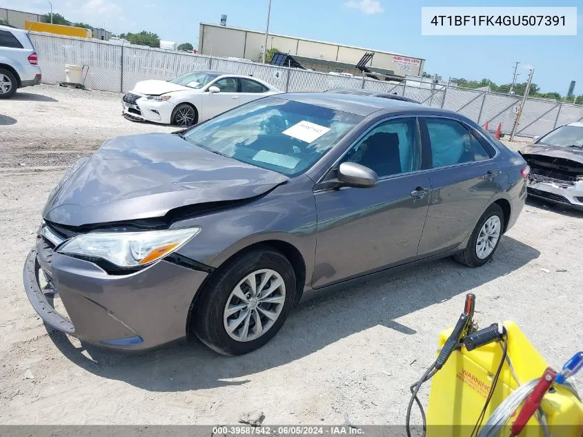 2016 Toyota Camry Le VIN: 4T1BF1FK4GU507391 Lot: 39587542