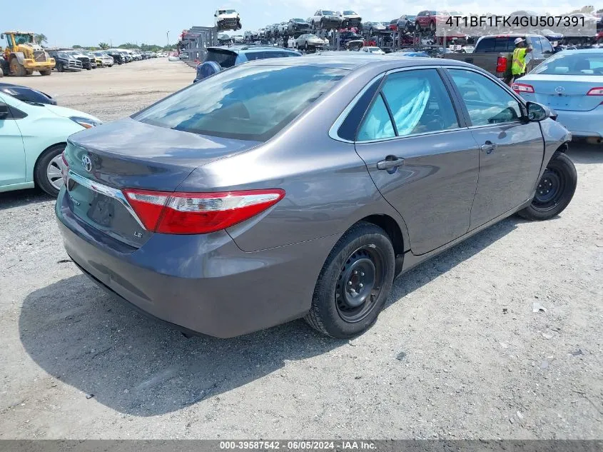 2016 Toyota Camry Le VIN: 4T1BF1FK4GU507391 Lot: 39587542