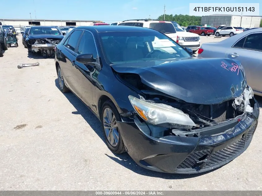 2016 Toyota Camry Se VIN: 4T1BF1FK1GU151143 Lot: 39600944